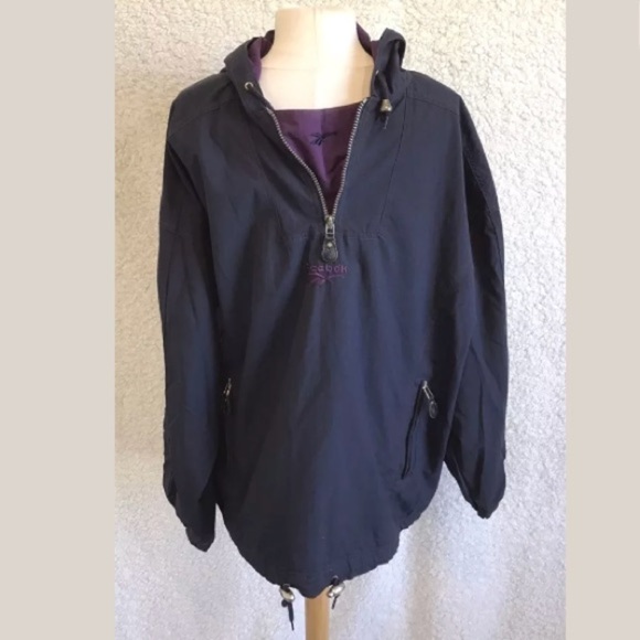 Vtg REEBOK Men's Nylon 1/4 Zip Pullover Windbreaker Jacket Sz L Streetwear - Picture 1 of 5
